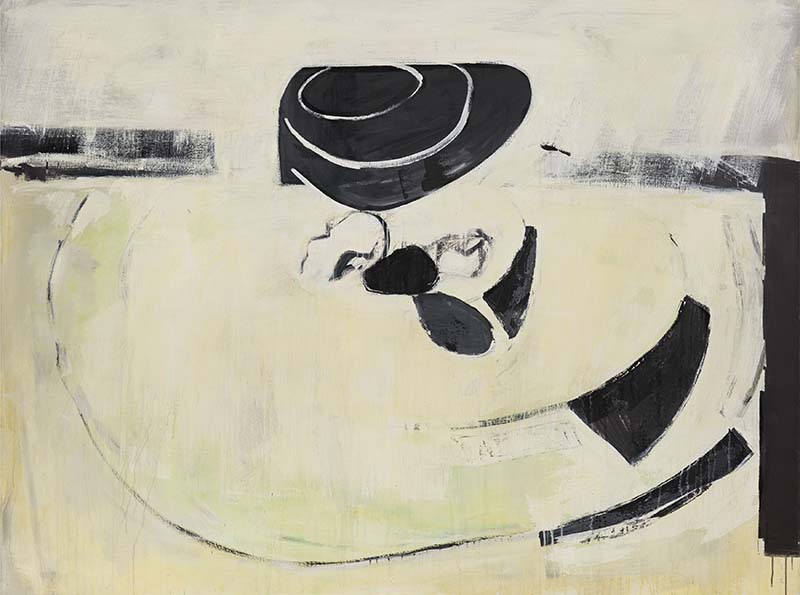 Abstraktes Kunstwerk mit weißen und schwarzen Flächen von Horst Muench
