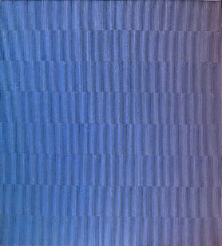 Blaue Fläche geriffelt Kunstwerk von Johannes Gecelli